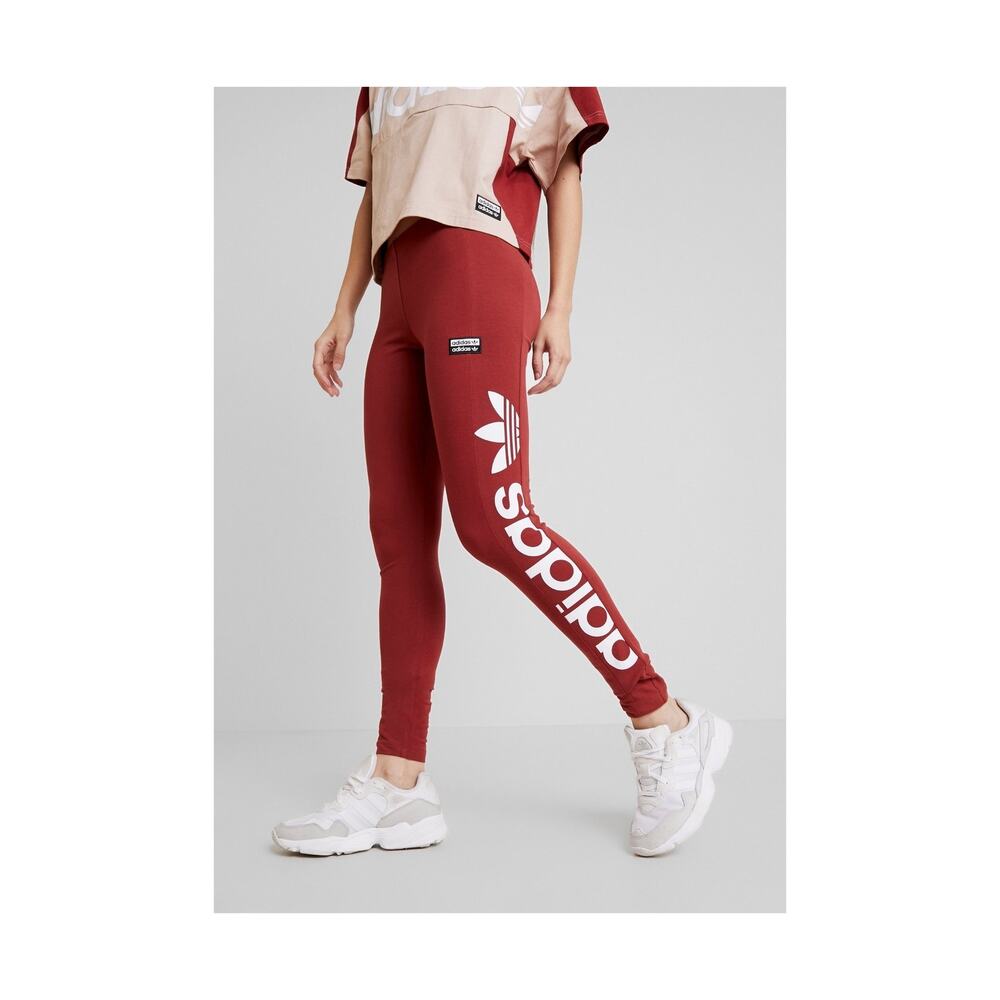 ADIDAS Linear Trefoil Leggings Rust Size Small
